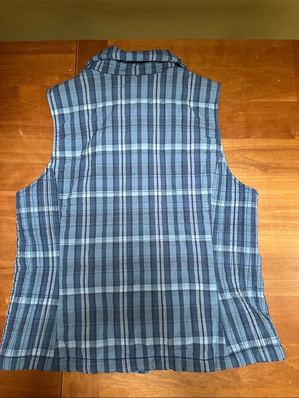 Bandolinoblu Plaid Quilted Snap-Front Vest - Blue